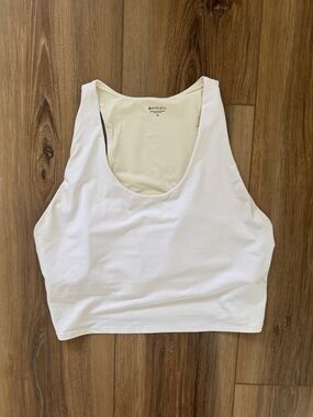 Athleta White Scoop Neck Crop Tank
